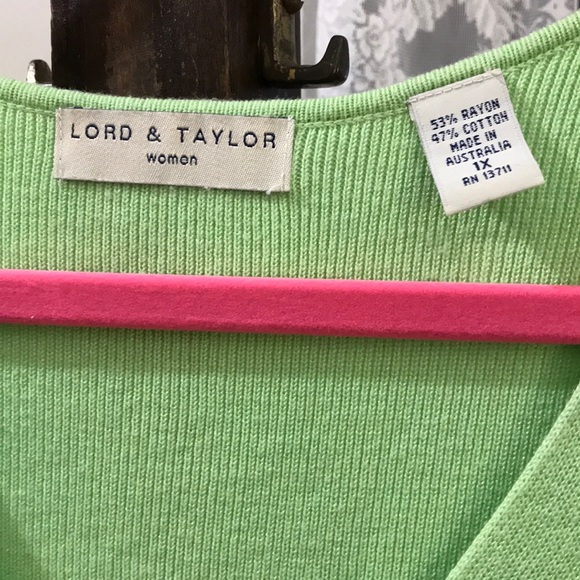 Lord & Taylor sleeveless top. Great lime color; 1X - Picture 3 of 4